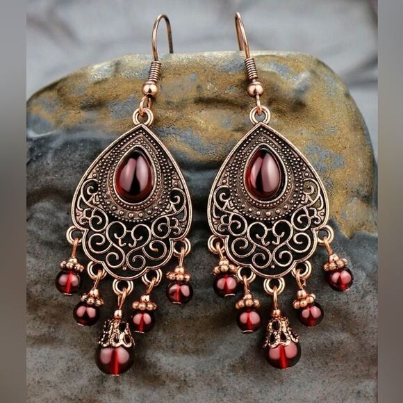 Gorgeous arabic style drop earrings - Picture 10 of 10